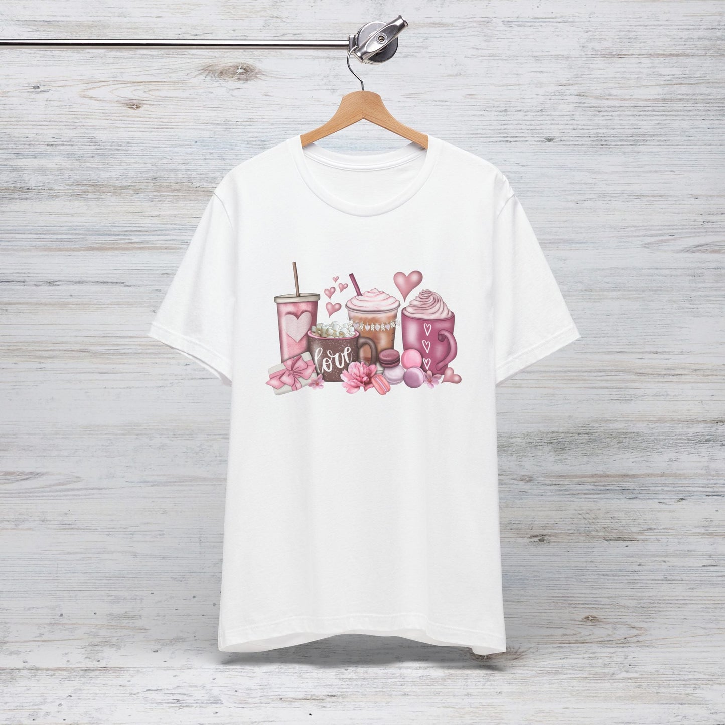 LOVE Valentines Day Coffee Unisex Jersey Short Sleeve Tee