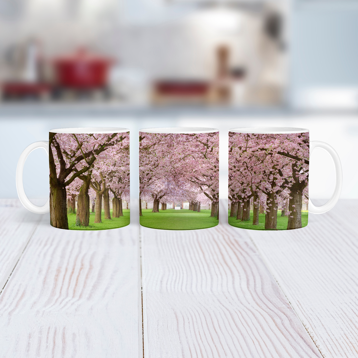 Cherry Blossom Trees Coffee Mug 11oz - Ceramic Mug, Pink Floral Design, Spring Gift, Tea & Coffee Lover, Cute Gift Idea