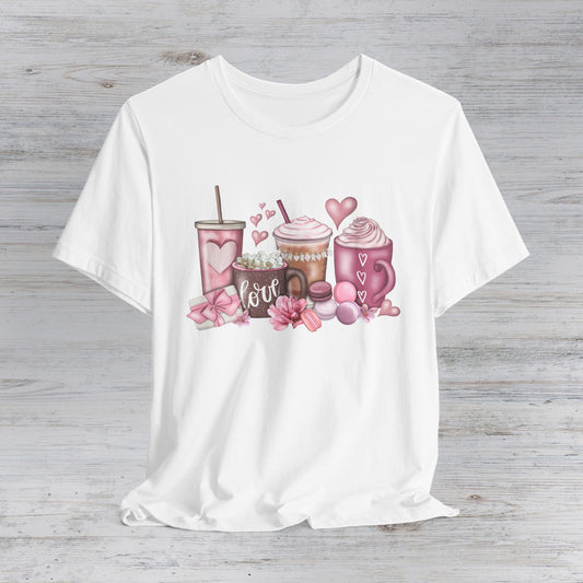 LOVE Valentines Day Coffee Unisex Jersey Short Sleeve Tee