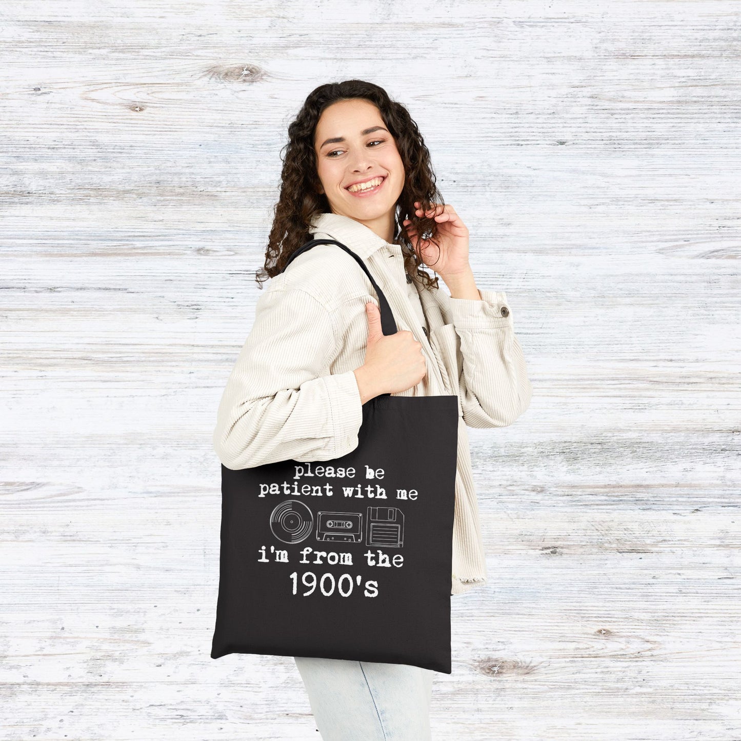 I'm From the 1900's vintage cassette design Tote Bag | Retro music humor
