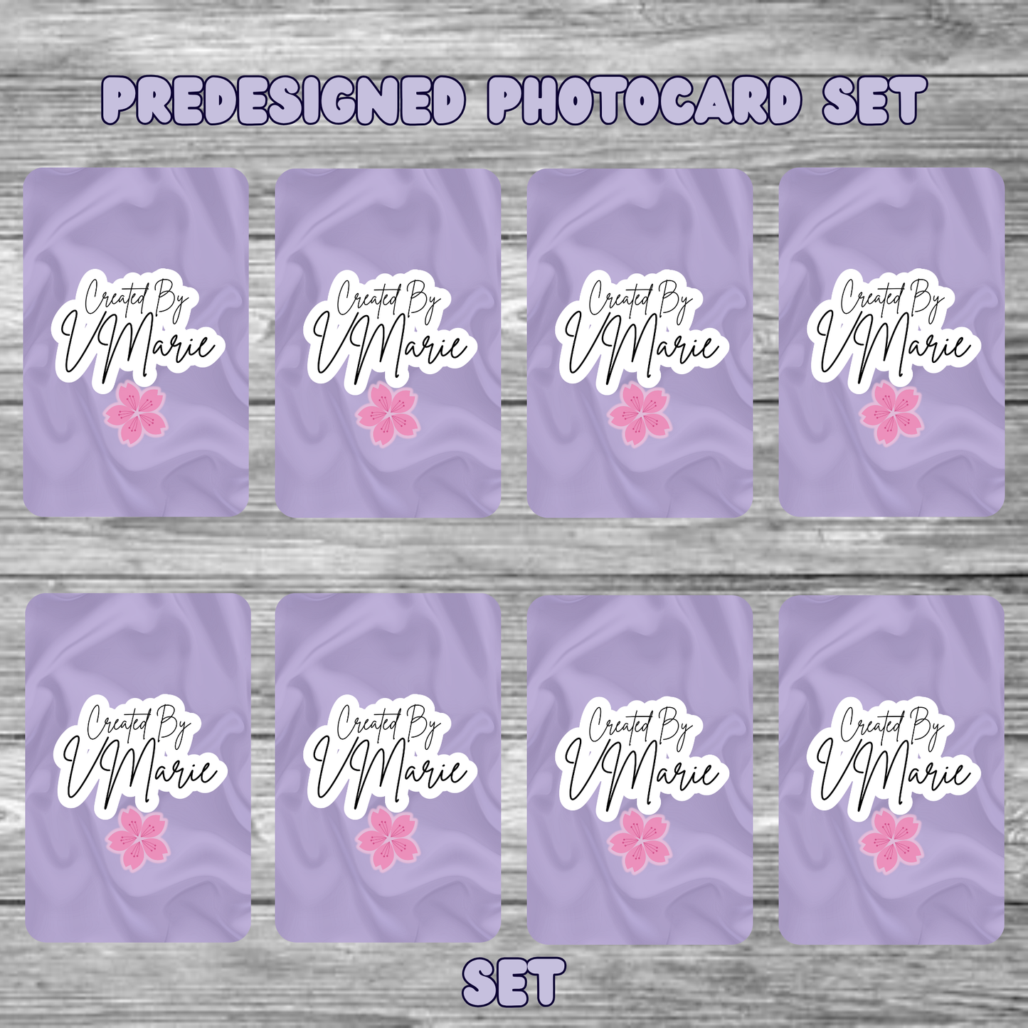 Predesigned Photocards Set of 8