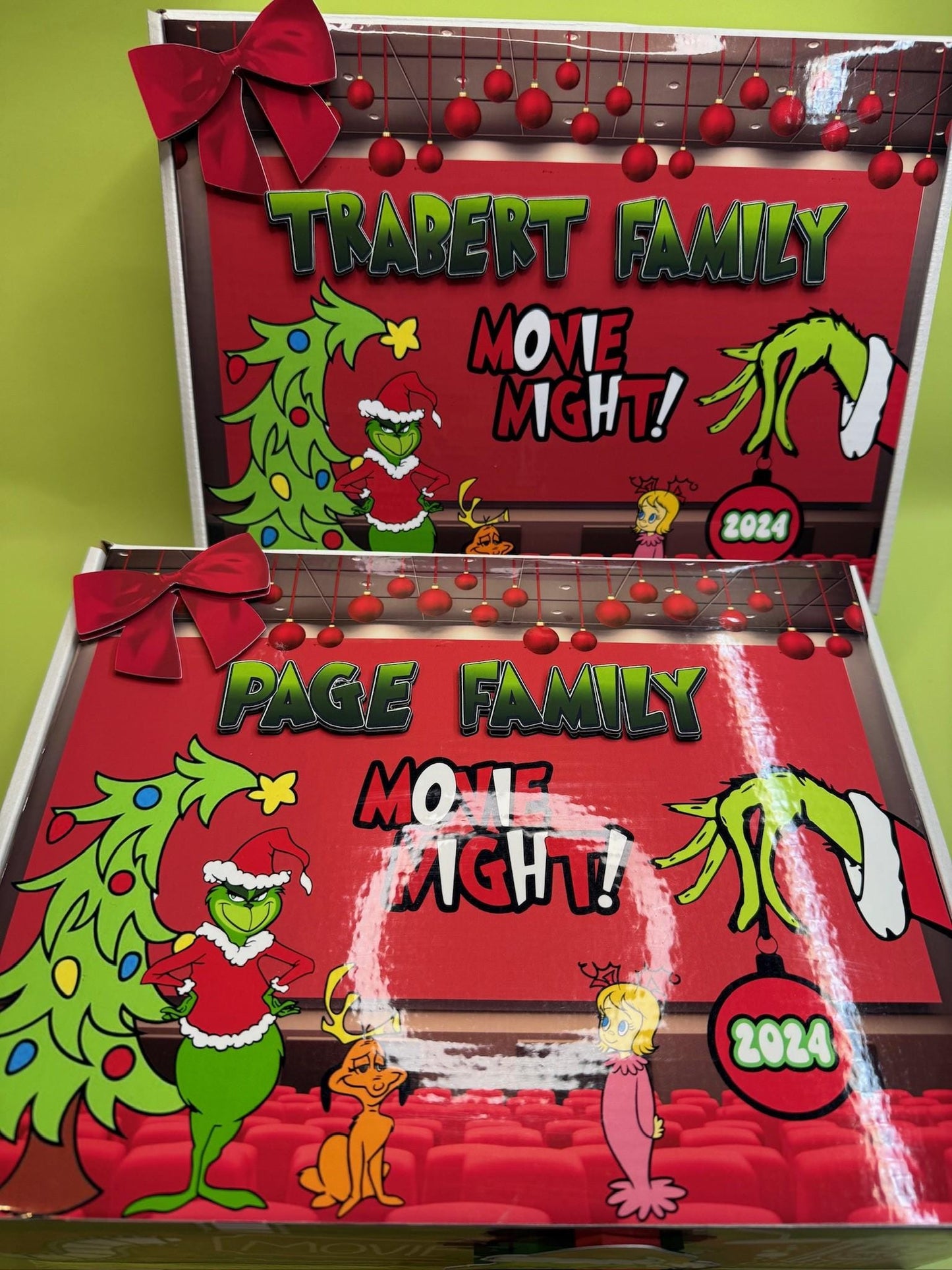 Grinch Family Movie Night Gift Box – Fun & Festive Holiday Bundle for Cozy Movie Evenings, Perfect as Gifts and Decorations
